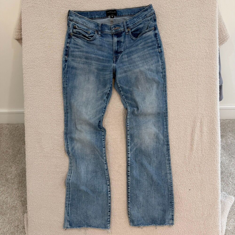 Lucky Brand Bootcut Jeans Womens 10/30R Light Wash Raw Hem Flare Stretch Denim